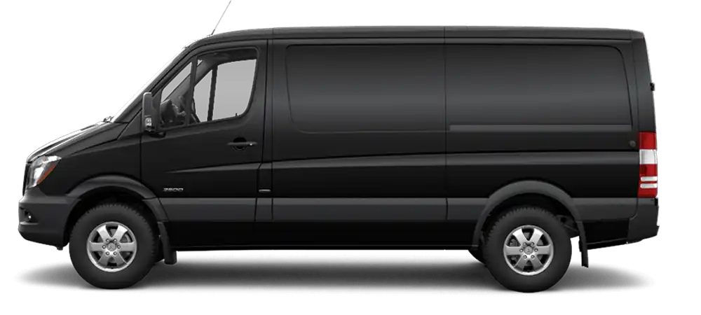 Black Mercedes-Benz Sprinter Van