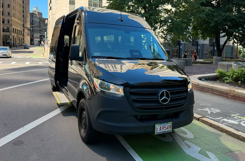 Front Look of a 12 Passenger Sprinter Van
